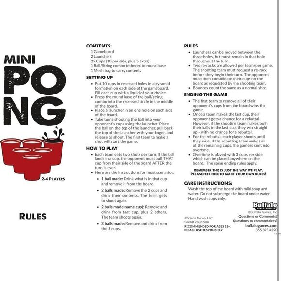 Mini Portable Beer Pong Game by Buffalo Games - Picture 5 of 6